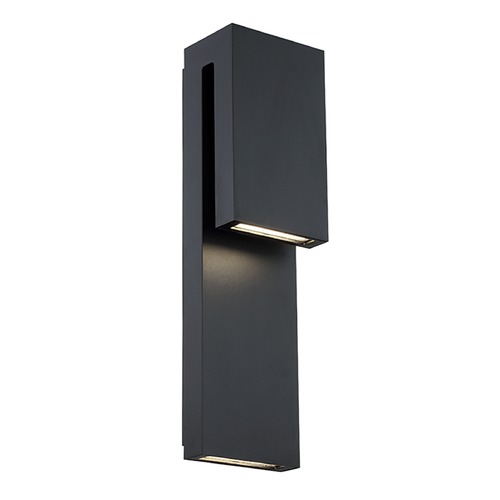 Modern Forms by WAC Lighting Double Down 18-Inch LED Outdoor Wall Light in Black by Modern Forms WS-W13718-BK