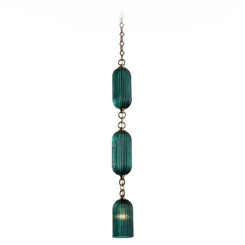 Kalco Lighting Kalco Lighting Verde Satin Brass Mini-Pendant Light with Bowl / Dome Shade 519611STB
