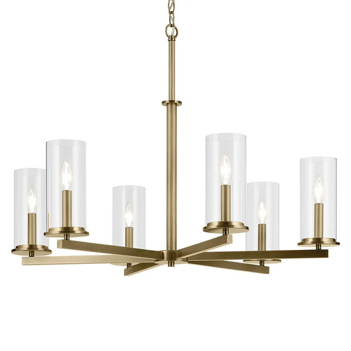 Kichler Lighting Kichler Lighting Crosby Natural Brass Chandelier 44013NBR