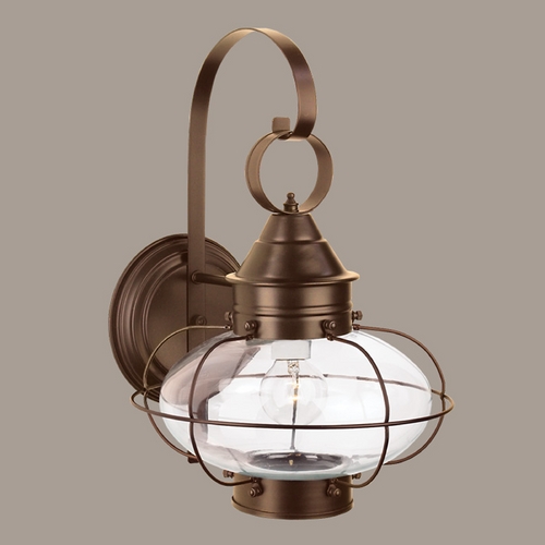 Norwell Lighting Cottage Onion Bronze Outdoor Wall Light 1324-BR-CL