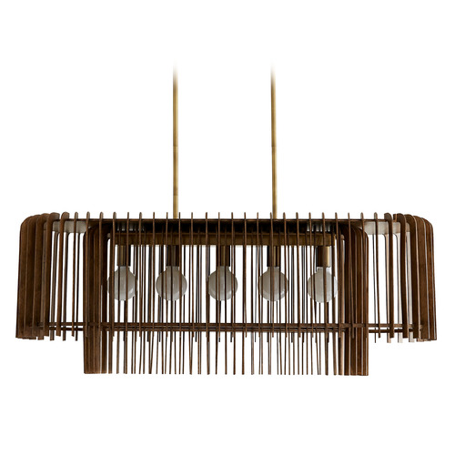 Arteriors Home Lighting Valencia Chandelier in Brass & Dark Walnut by Arteriors Home 89334