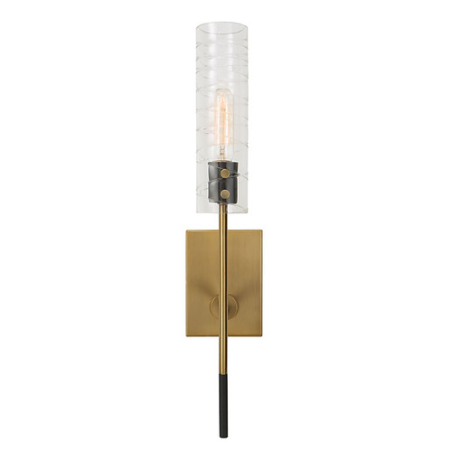 Uttermost Lighting Kalizma Home Telesto Textured Black & Antique Brass Sconce by Uttermost Lighting 22553