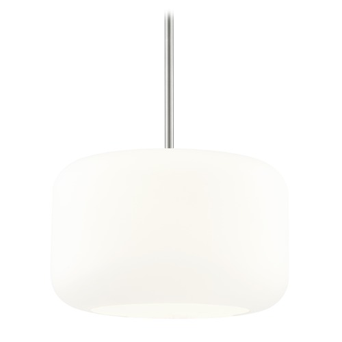 Design Classics Lighting Fest Satin Nickel Pendant Light with Satin White Drum Glass 531-09 GL1069-WH