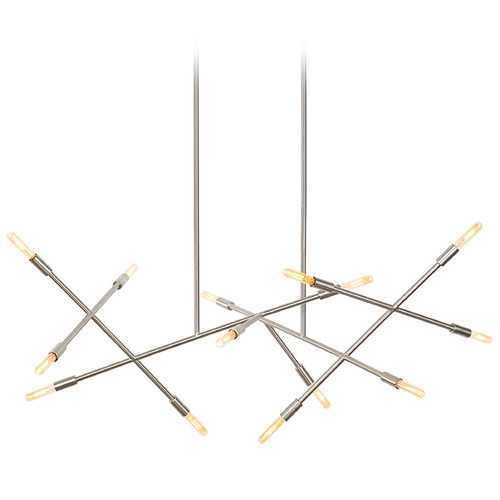 Visual Comfort Modern Collection Line Wave 2 Chandelier in Nickel by Visual Comfort Modern 700LSLNVS
