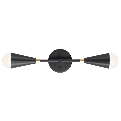 Maxim Lighting Maxim Lighting Lovell Black & Satin Brass LED Vertical Bathroom Light 11262BKSBR/BUL