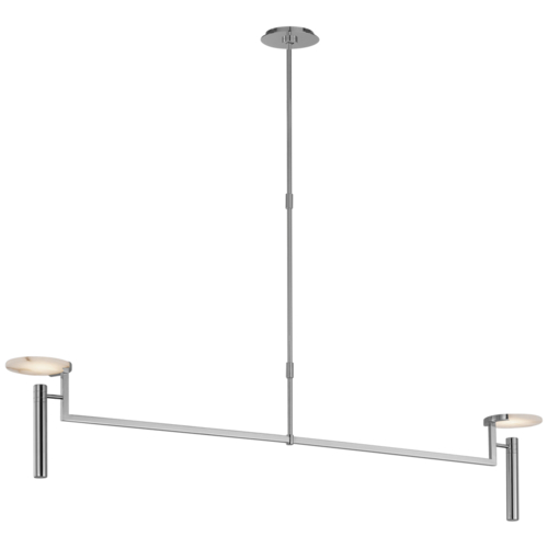 Visual Comfort Signature Collection Melange XL Floating Disc Linear Chandelier in Nickel by VC Signature KW5605PN-ALB