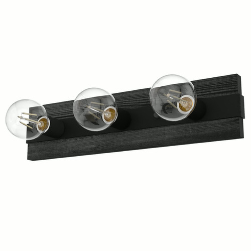 Hunter Fan Company Hunter Fan Company Donelson Natural Black Iron & Dark Ash Vertical Bathroom Light 19061