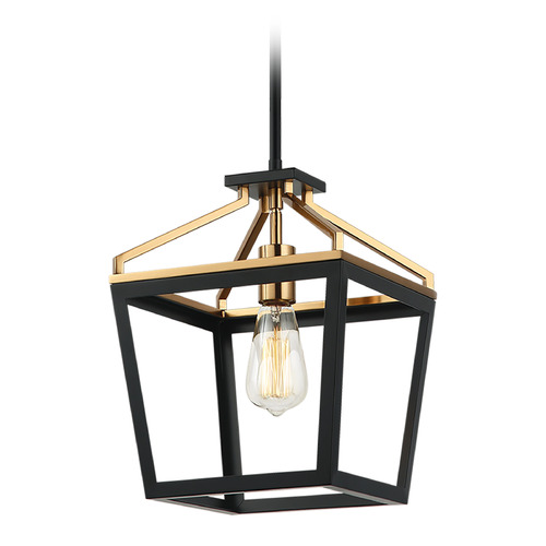 Matteo Lighting Matteo Lighting Mavonshire Black & Aged Gold Brass Mini-Pendant Light C67001BKAG
