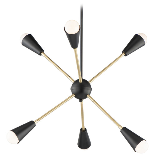 Maxim Lighting Maxim Lighting Lovell Black & Satin Brass LED Pendant Light 11266BKSBR/BUL