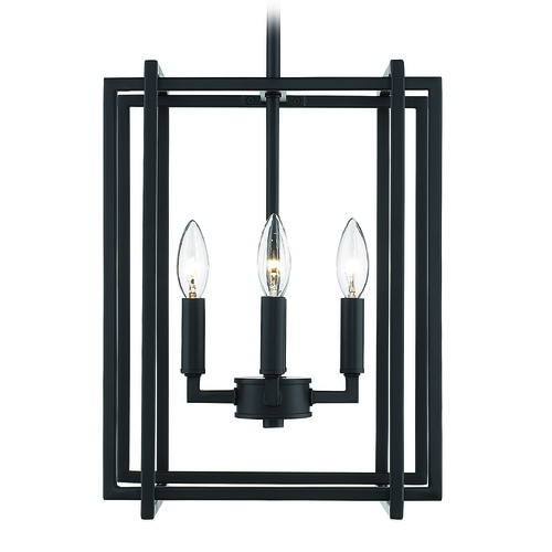 Golden Lighting Tribeca Black Chandelier by Golden Lighting 6070-4BLK-BLK