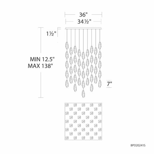 Schonbek Beyond Schonbek Beyond Martini Polished Nickel LED Multi-Light Pendant BPD20241SO-PN