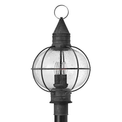 Hinkley Seeded Glass Outdoor Post Light Zinc by Hinkley Lighting 2201DZ