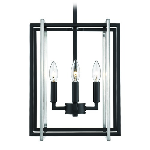 Golden Lighting Tribeca Black Chandelier by Golden Lighting 6070-4BLK-PW