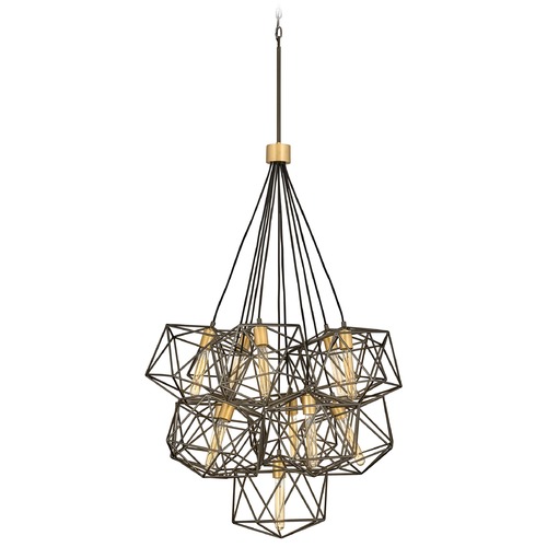 Hinkley Astrid 33.50-Inch Metallic Matte Bronze & Deluxe Gold Cluster Chandelier by Hinkley Lighting 3029MM