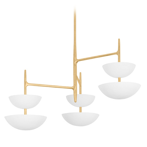 Corbett Lighting Corbett Lighting Evander Vintage Gold Leaf LED Chandelier 477-42-VGL/GSW