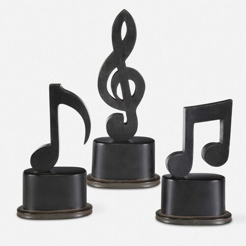 Uttermost Lighting Music Notes Set of 3 in Aged Black by Uttermost Lighting 19280