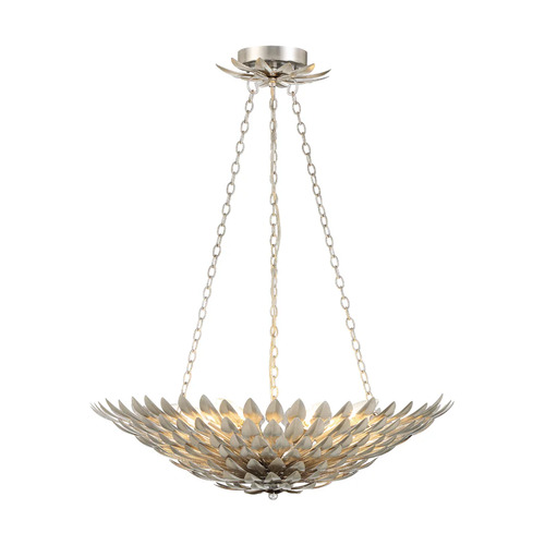 Crystorama Lighting Broche 6-Light Chandelier in Antique Silver by Crystorama Lighting 517-SA