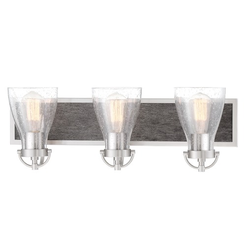 Minka Lavery Garrison Brushed Nickel with Shale Wood Bathroom Light by Minka Lavery 3343-098