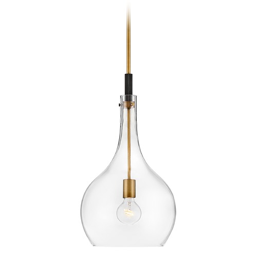 Hinkley Ziggy 12-Inch Pendant in Heritage Brass with Clear Glass by Hinkley Lighting 4457HB-CL