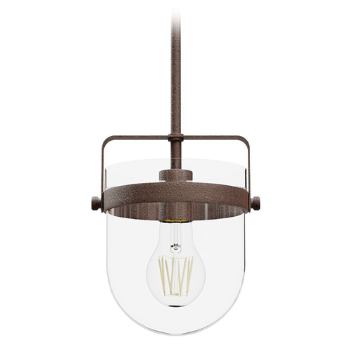 Hunter Fan Company Hunter Fan Company Karloff Textured Rust Mini-Pendant Light with Bowl / Dome Shade 19838