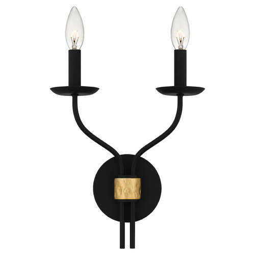 Quoizel Lighting Quoizel Lighting Margaret Matte Black & Light Gold Sconce MAG8711MBK