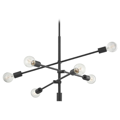 Design Classics Lighting Raev 6-Light Pendant in Matte Black by Design Classics 1950-07