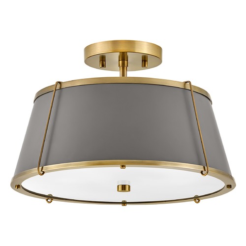 Hinkley Clarke 15-Inch Semi-Flush Lacquered Dark Brass by Hinkley Lighting 4893LDB
