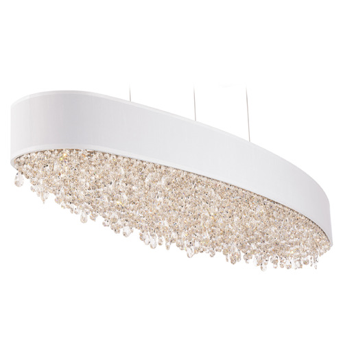 Schonbek Lighting Schonbek Worldwide Lighting Eclyptix LED Polished Stainless Steel LED Island Light with Oval Shade S6349-401RW2