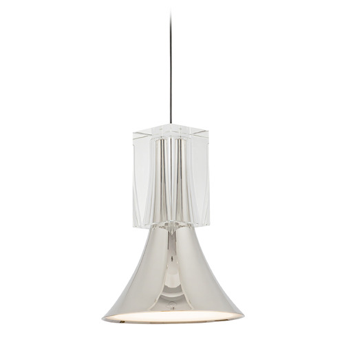 Kuzco Lighting Kuzco Lighting Floe Polished Nickel & Clear Crystal LED Mini-Pendant Light with Bell Shade PD94108-PN/CC-UNV