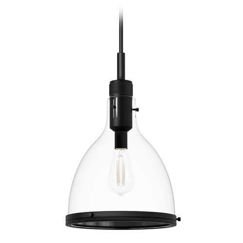 Hunter Fan Company Hunter Fan Company Van Nuys Matte Black Pendant Light with Bowl / Dome Shade 48042