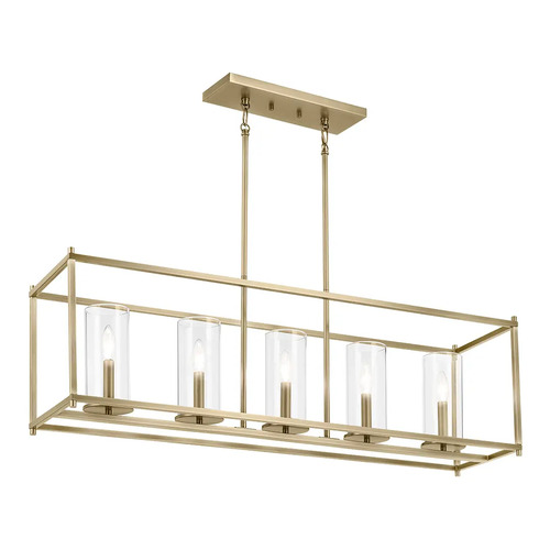 Kichler Lighting Kichler Lighting Crosby Natural Brass Island Light with Cylindrical Shade 43995NBR