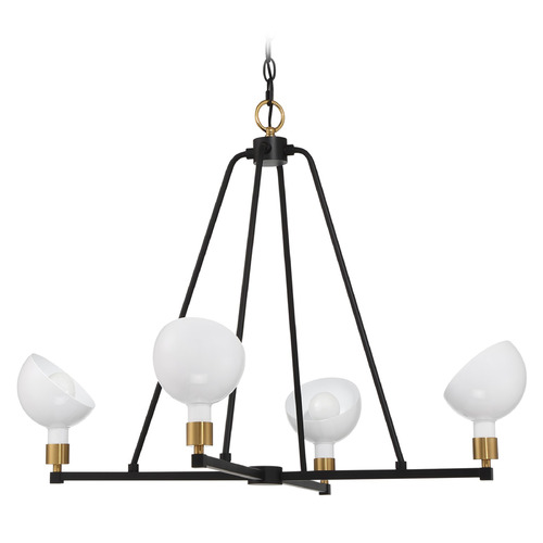 Crystorama Lighting Crystorama Lighting Gigi Black & Aged Brass Chandelier GIG-814-BK-AG