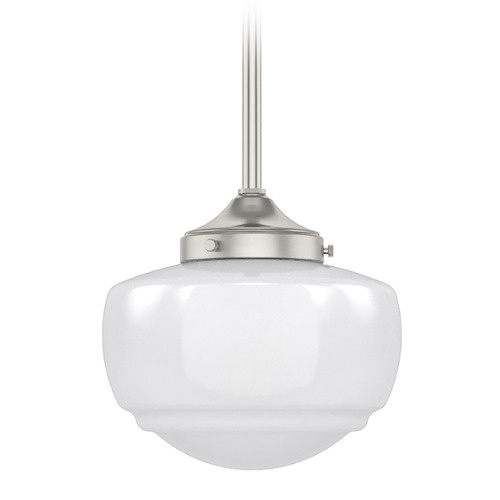 Hunter Fan Company Hunter Fan Company Saddle Creek Brushed Nickel Mini-Pendant Light with Mushroom Shade 19026