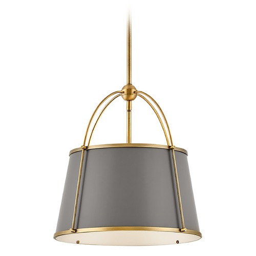 Hinkley Clarke 16.25-Inch Pendant in Dark Brass & Grey by Hinkley Lighting 4894LDB