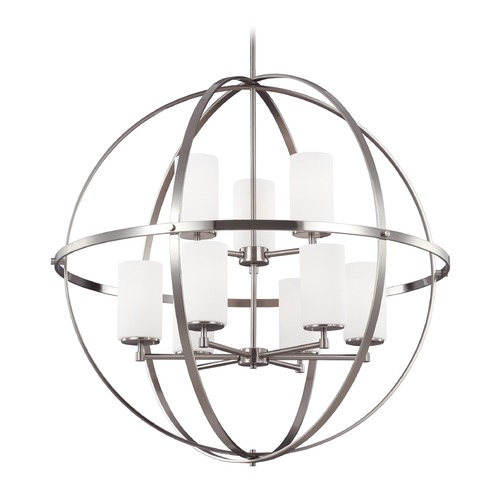 Generation Lighting Alturas 32.50-Inch Orb Chandelier in Brushed Nickel by Generation Lighting 3124609-962