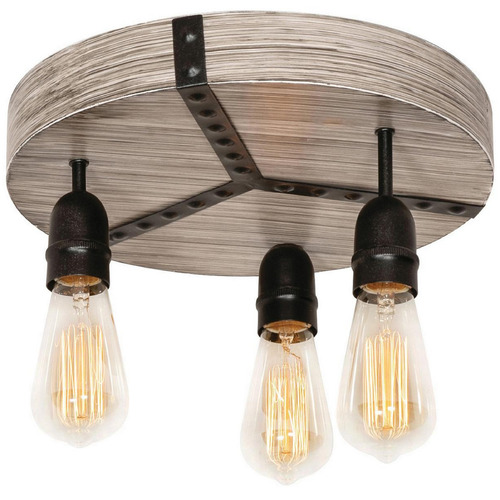 AFX Lighting Afx Lighting Noah Distressed Grey & Black Flushmount Light NOAC13MBDG