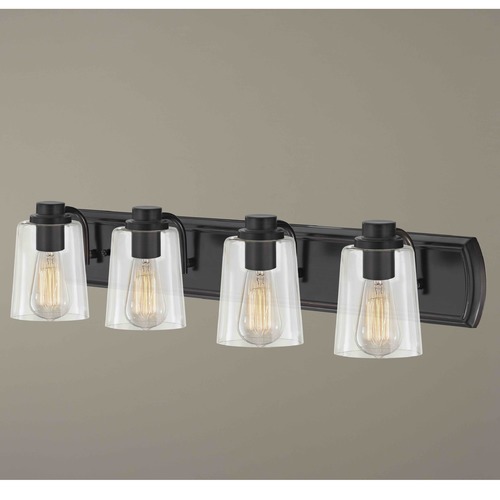 Design Classics Lighting Transitional 4-Light Bath Wall Light with Clear Glass in Bronze 1204-36 GL1027-CLR