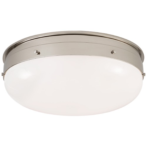 Visual Comfort Signature Collection Thomas OBrien Hicks Medium Flush Mount in Nickel by Visual Comfort Signature TOB4064PNWG