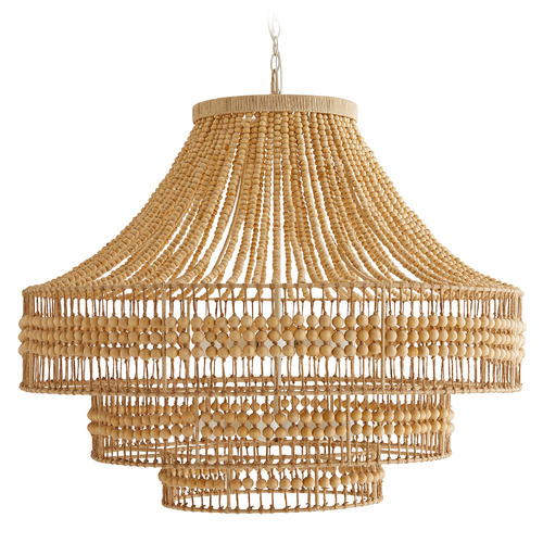 Arteriors Home Lighting Tulane Chandelier in Natural Wood & Abaca by Arteriors Home 89335