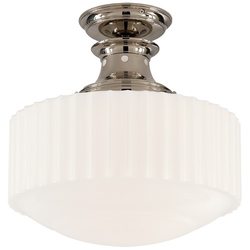 Visual Comfort Signature Collection Thomas OBrien Milton Road Flush Mount in Nickel by Visual Comfort Signature TOB5150PNWG