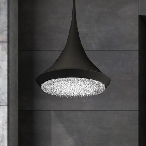 Schonbek Lighting Verita Black LED Mini Pendant with Conical Shade by Schonbek Lighting S5508-18O