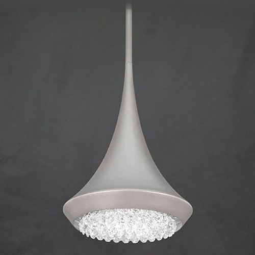 Schonbek Lighting Verita Soft Silver LED Mini Pendant with Conical Shade by Schonbek Lighting S5508-710O