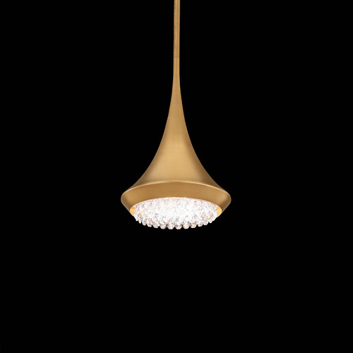Schonbek Lighting Verita Soft Gold LED Mini Pendant with Conical Shade by Schonbek Lighting S5508-709O