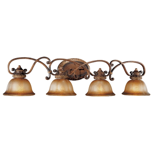 Minka Lavery Bathroom Light with Brown Glass in Illuminati Bronze Finish 6354-177
