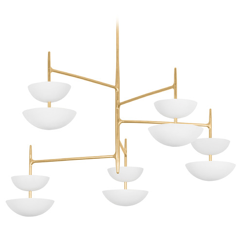 Corbett Lighting Corbett Lighting Evander Vintage Gold Leaf LED Chandelier 477-55-VGL/GSW