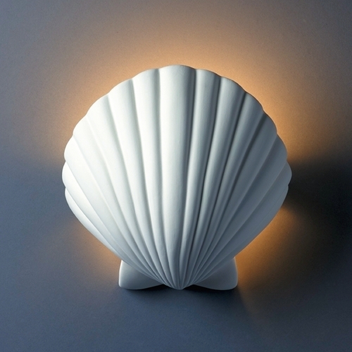 Justice Design Group Shell Wall Sconce Light in Bisque by Justice Design Group CER-3730-BIS
