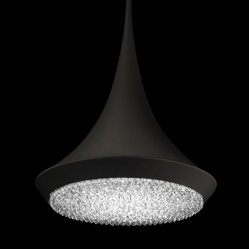 Schonbek Lighting Verita Black LED Pendant with Conical Shade by Schonbek Lighting S5518-18O