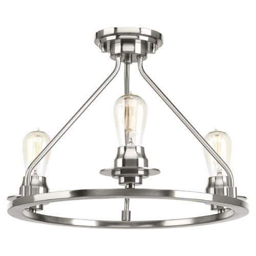 Progress Lighting Debut Brushed Nickel Semi-Flush Mount by Progress Lighting P350036-009