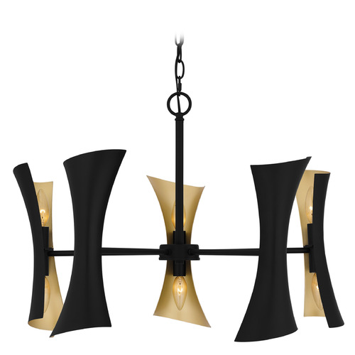 Quoizel Lighting Quoizel Lighting Myla Matte Black & Gold Chandelier MYL5027MBK