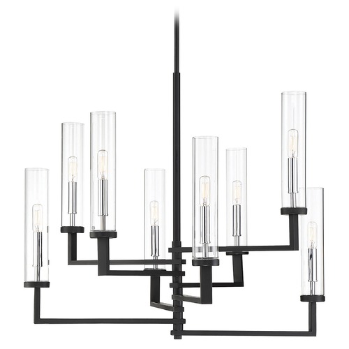 Savoy House Folsom 8-Light Matte Black & Chrome Chandelier by Savoy House 1-2139-8-67